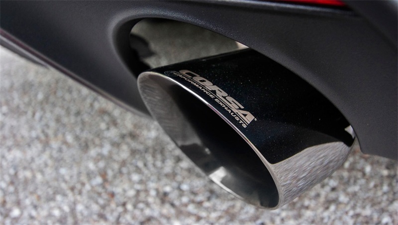 Ford Mustang Performance Exhaust - Rear - CORSA Performance - Axle Back + Dual Rear Exit + Single Polished Tips - Polished - `15-`17